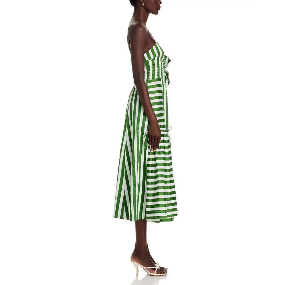 FARM Rio Tropical Flight Stripes Midi Dress, Green/White, NWT 🇧🇷 - Picture 5 of 16